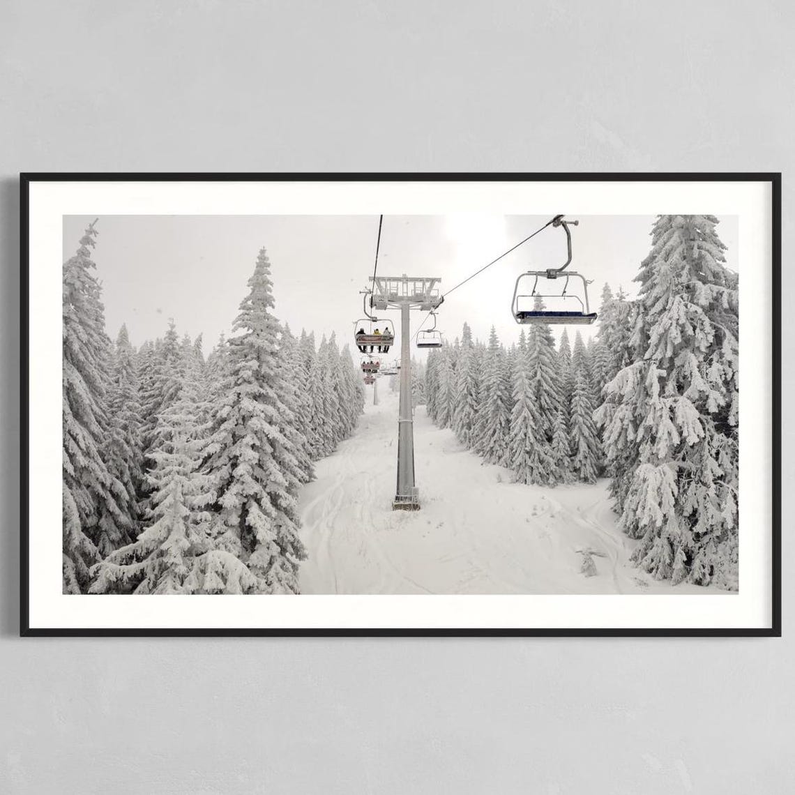 Mountain Ski Photo, Minimalist Winter Wall Art