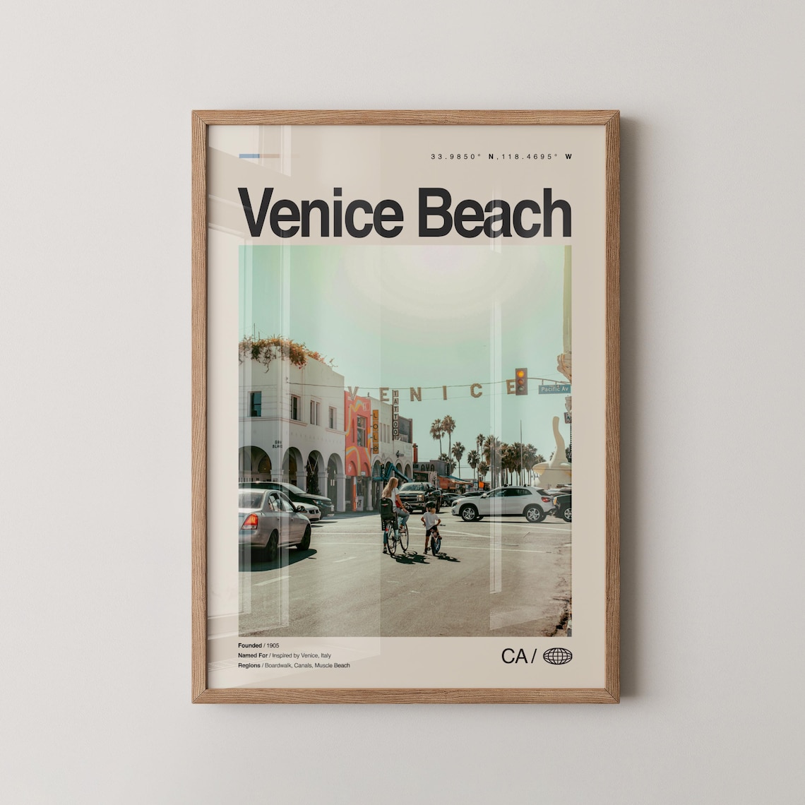 Venice Beach California Boardwalk Vintage Photo Travel Poster
