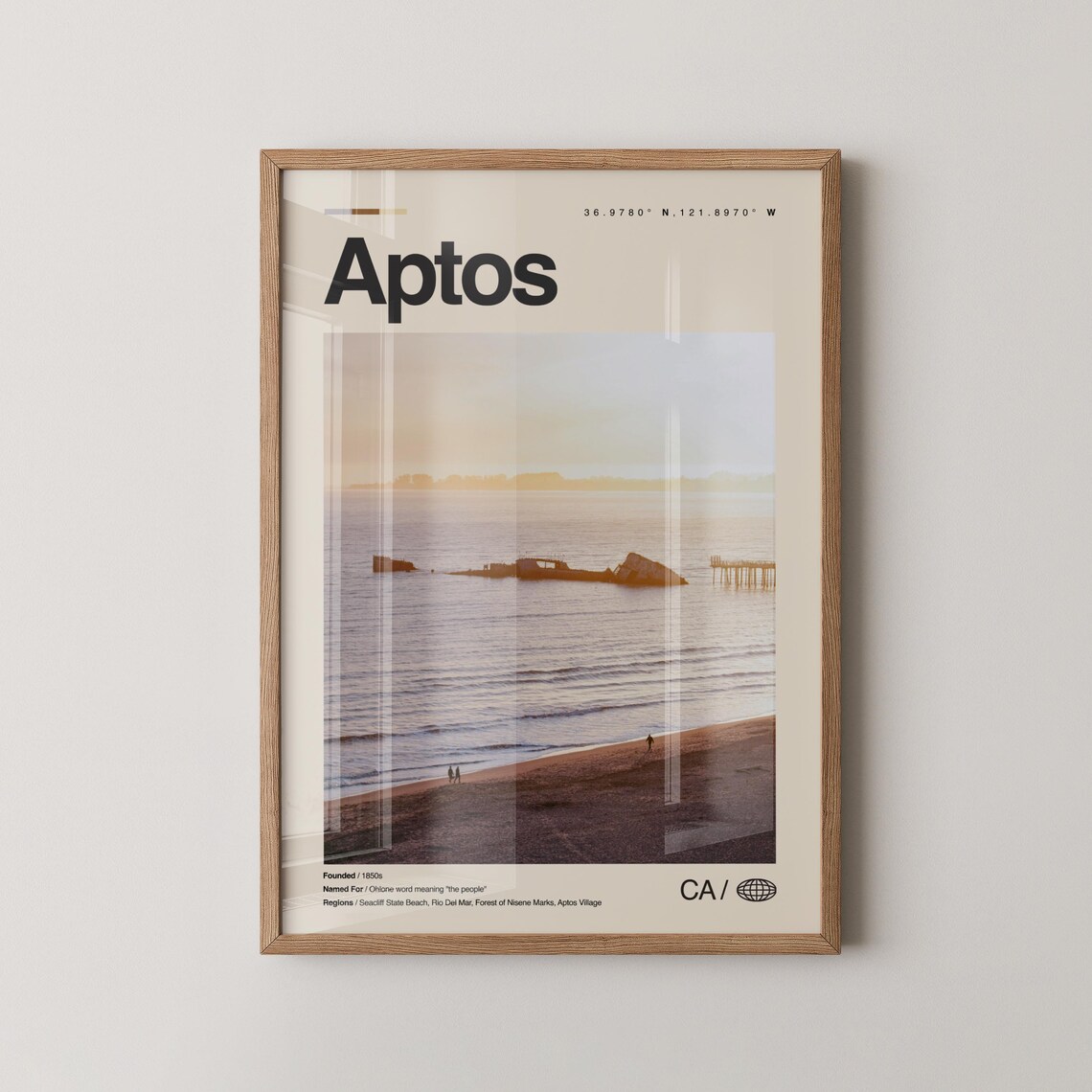 Aptos Seacliff State Beach and Rio Del Mar Travel Poster