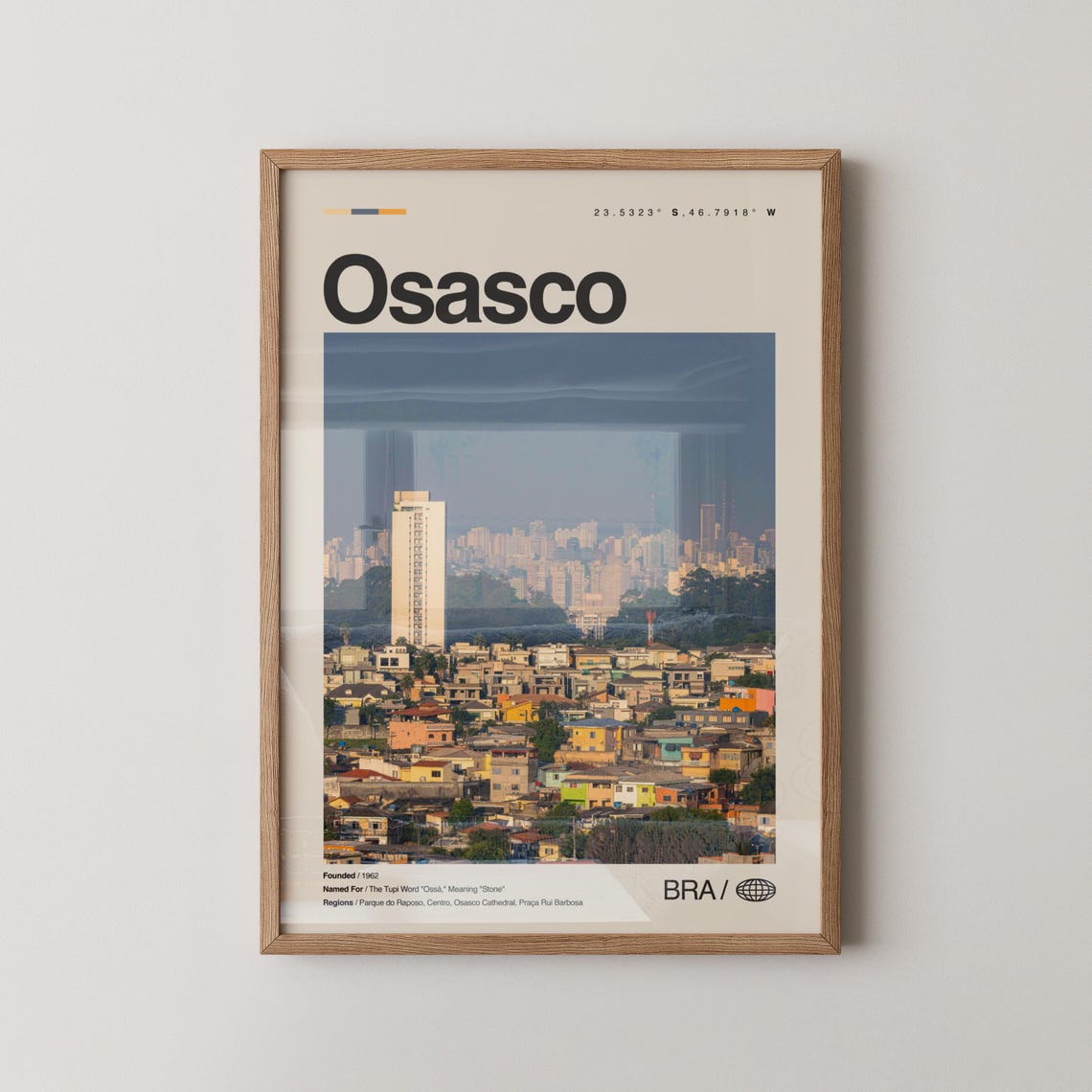 Osasco Brazil City Skyline Panorama Minimal Country Photo Poster