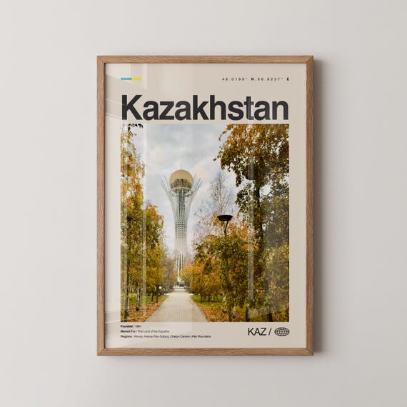 Kazakhstan Print Wall Art Poster Photo Almaty Nursultan Charyn Canyon Big Lake Silk Road