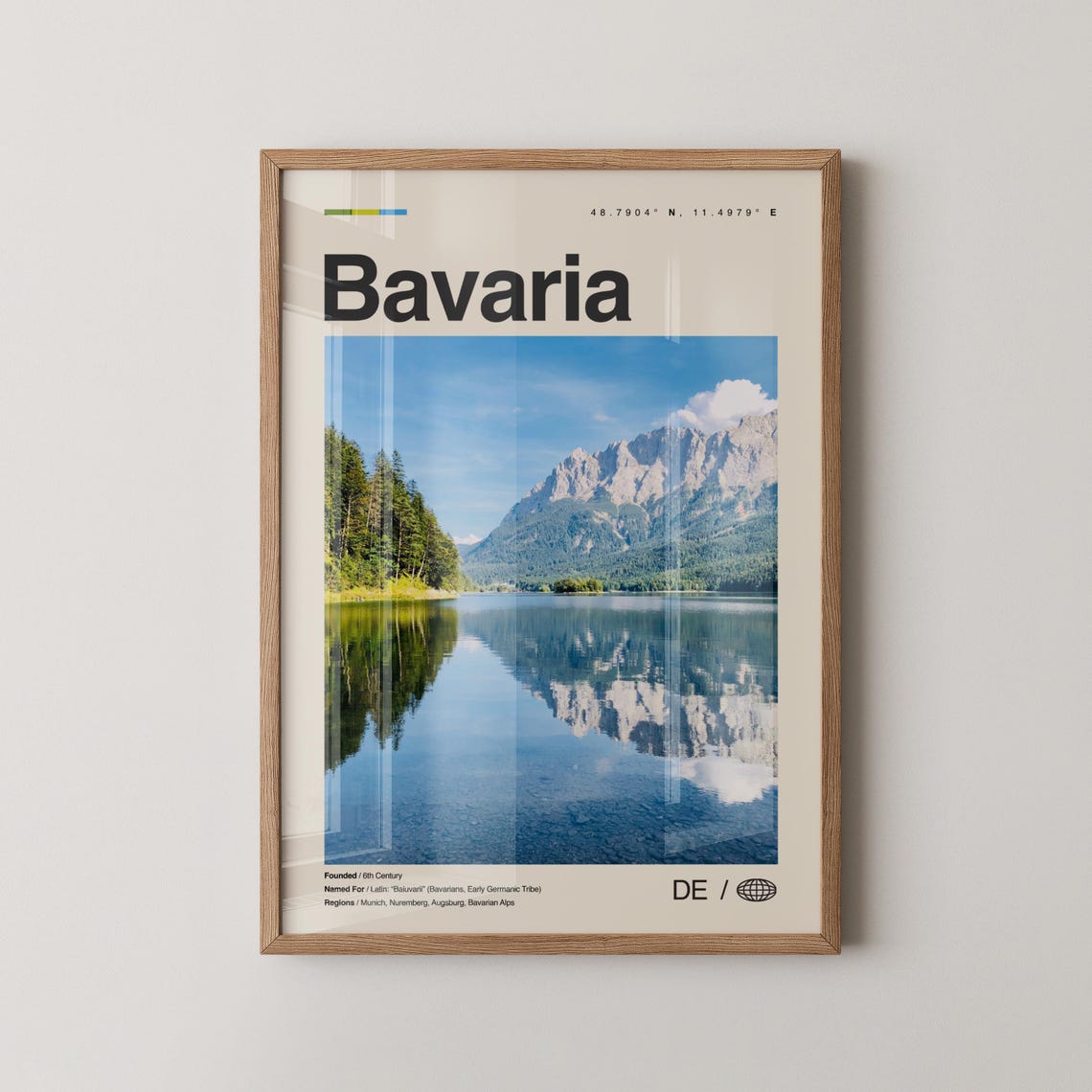 Bavaria Germany Alpine Lake with Mountain Landscape Photo Poster