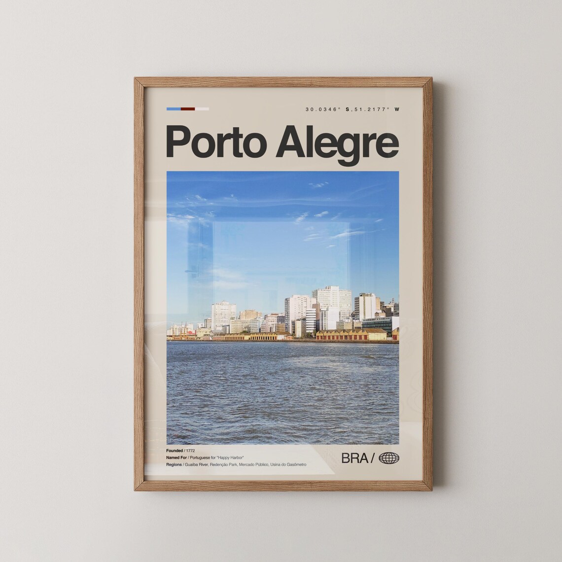Porto Alegre Brazil Guaiba River Waterfront Skyline Photo Poster