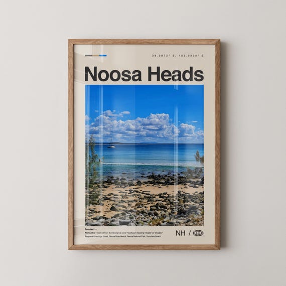 Noosa Heads Print No 2 Wall Art Poster Sunshine Coast Queensland Australia Oceania