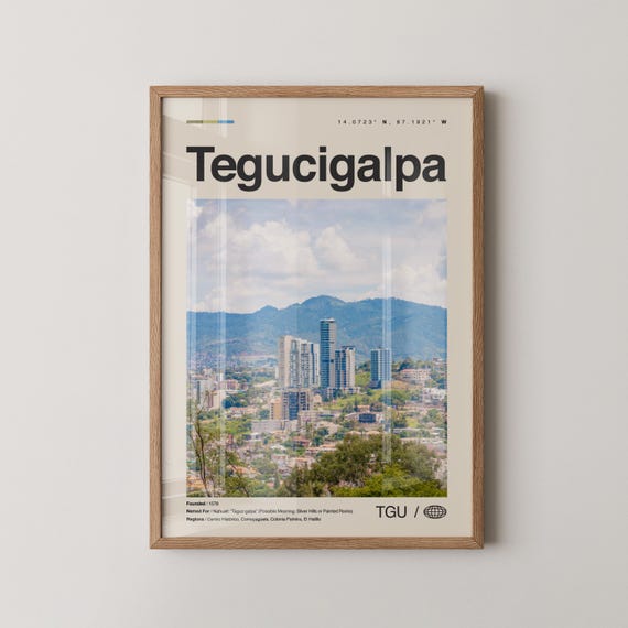 Tegucigalpa Print Wall Art Poster Photo Dcor Honduras