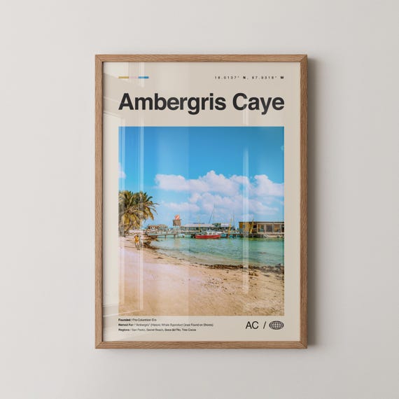 Ambergris Caye Print Wall Art Poster Photo Decor Belize