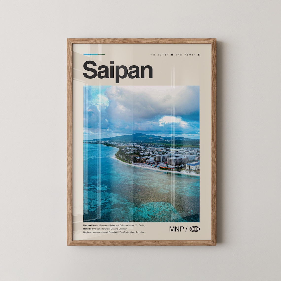 Saipan Northern Mariana Islands Beach Aerial Photography Poster