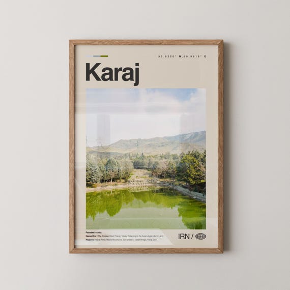 Karaj Print Wall Art Poster Photo Alborz Mountains Dam Golestan Park Imamzadeh Saleh River