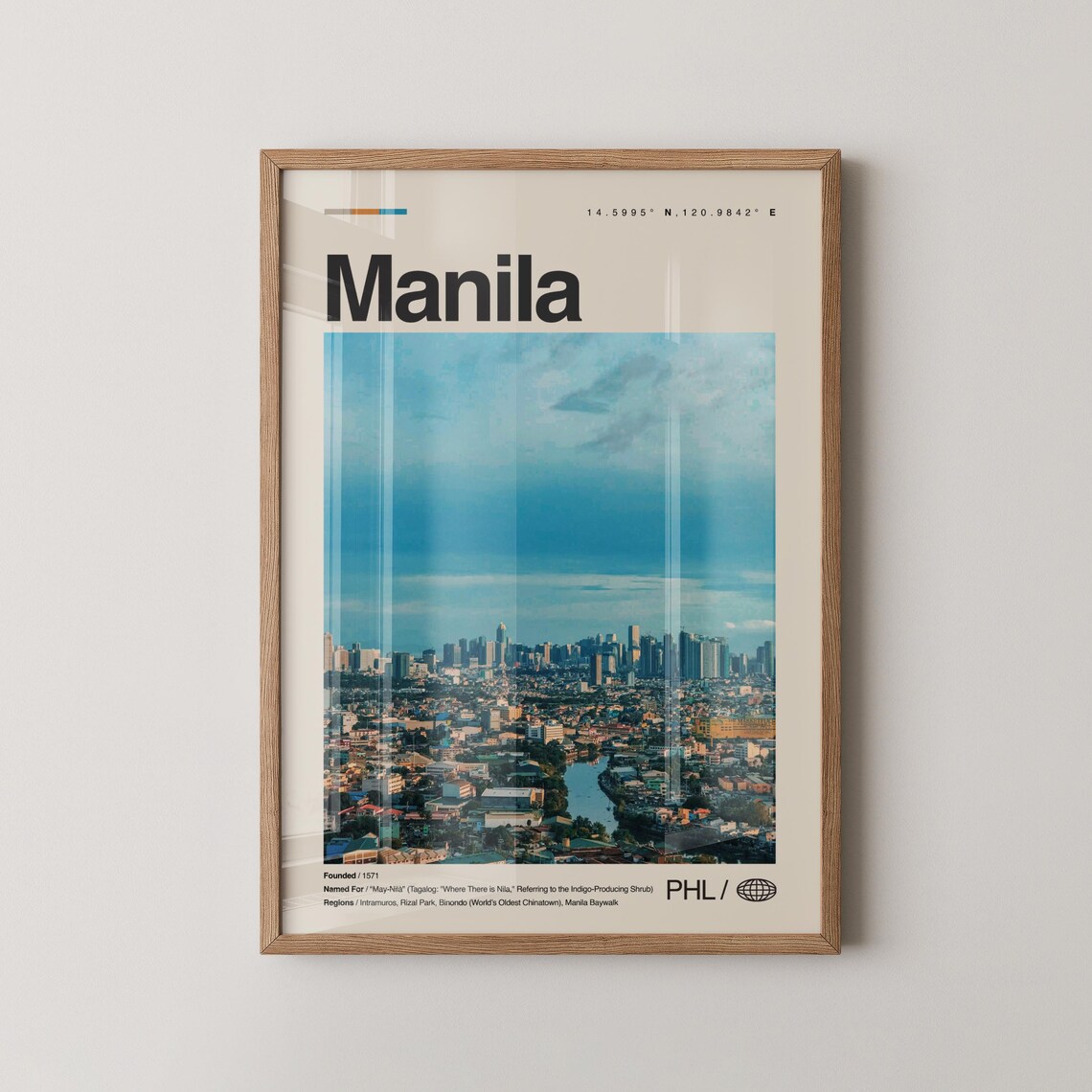 Manila Philippines Capital Skyline Photography Travel Poster