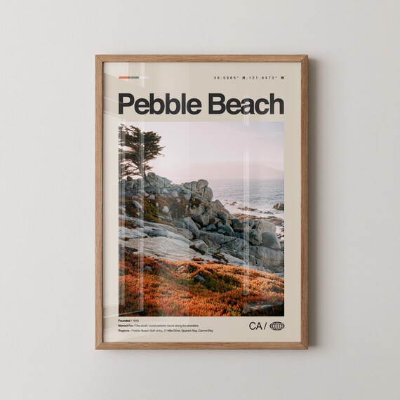 Pebble Beach Lone Cypress Rocky Coast 17 Mile Drive California Travel Poster