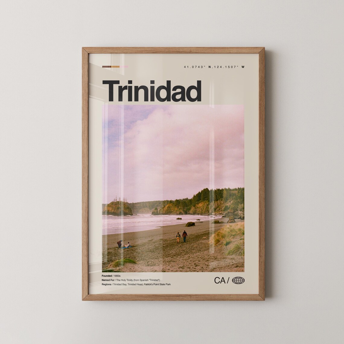 Trinidad California Coastal Beach Photo Minimalist Travel Poster