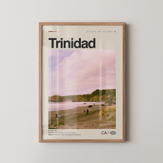 Trinidad California Coastal Beach Photo Minimalist Travel Poster