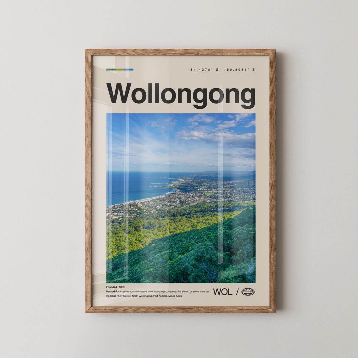 Wollongong Coastal Panorama Poster From a Lush Forest Lookout