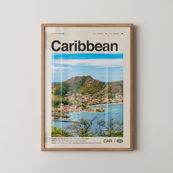 Caribbean Print No 1 Wall Art Poster Photo Decor City