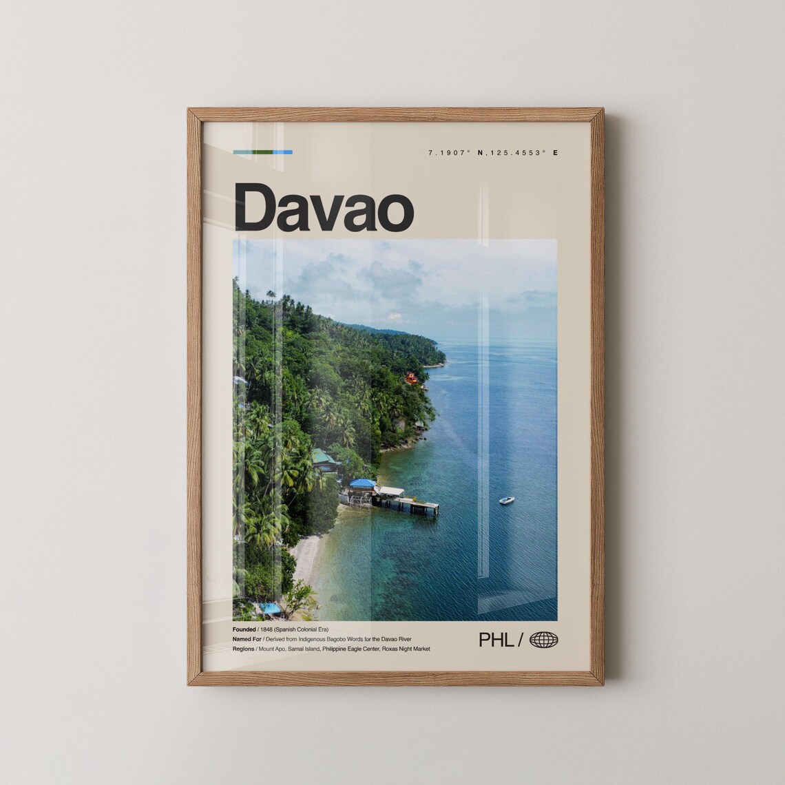 Stunning Davao Philippines Tropical Coastline Aerial Photo Poster