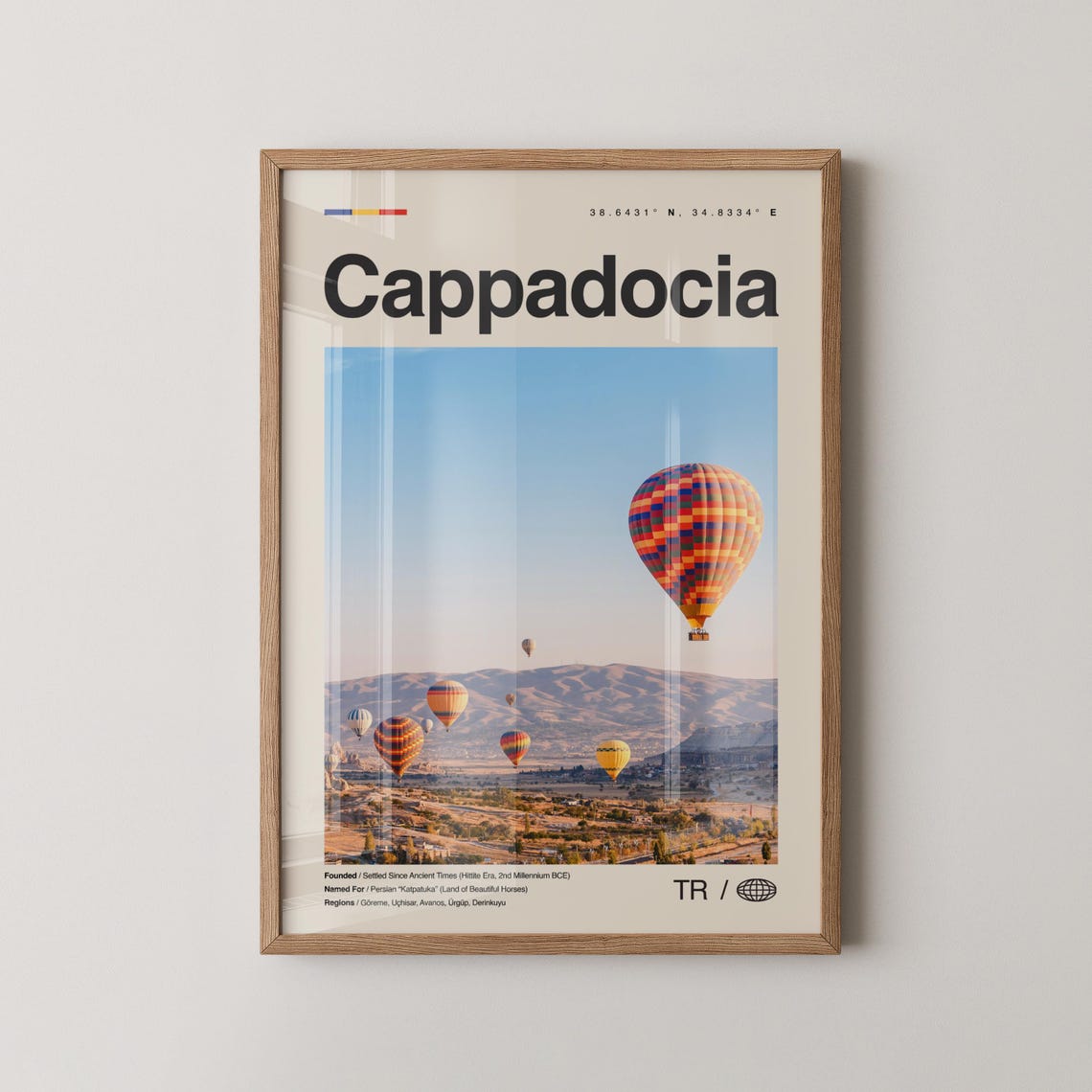 Cappadocia Print Wall Art Poster Photo Dcor Map Turkey
