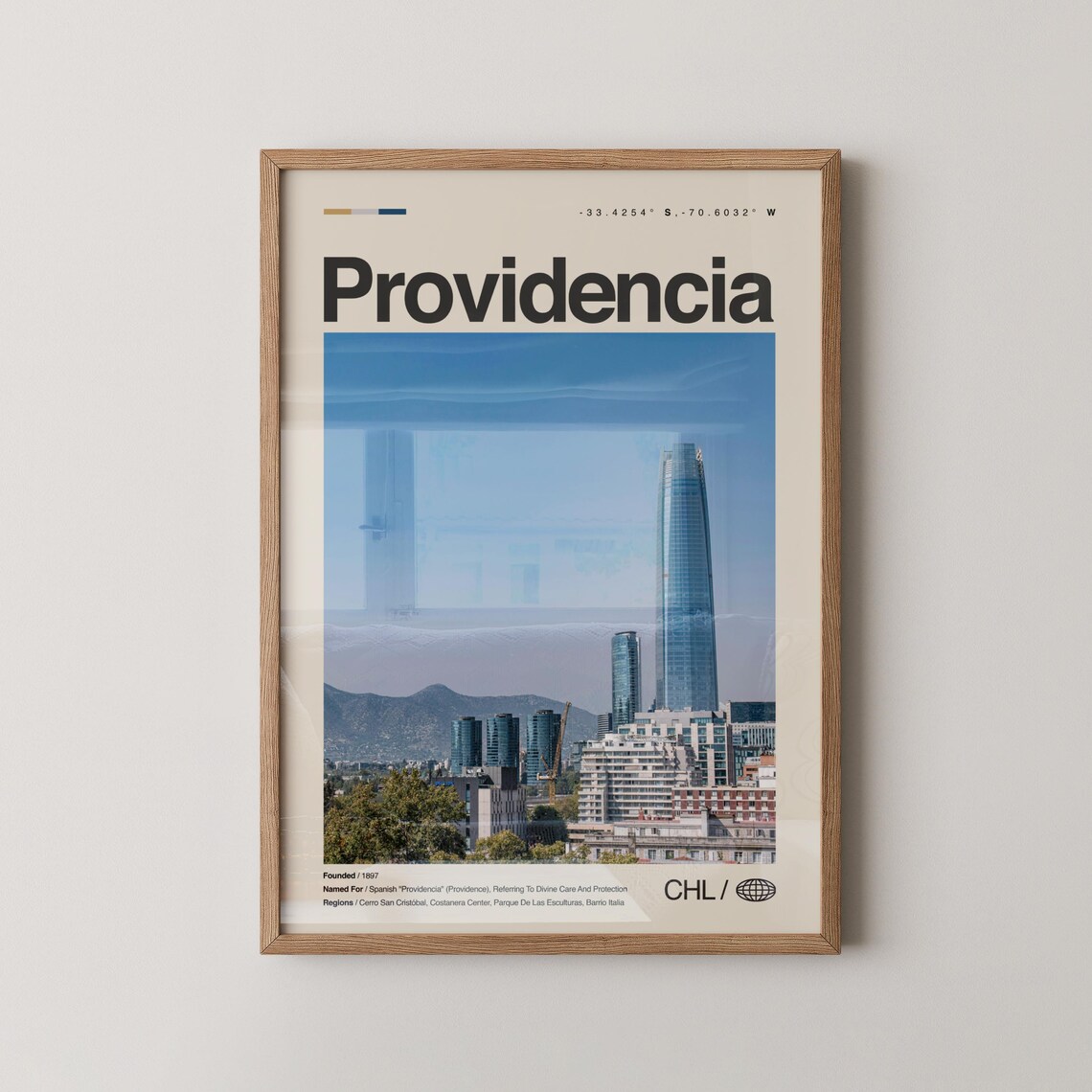 Providencia Chile Modern City Skyline Urban Minimalist Photo Poster