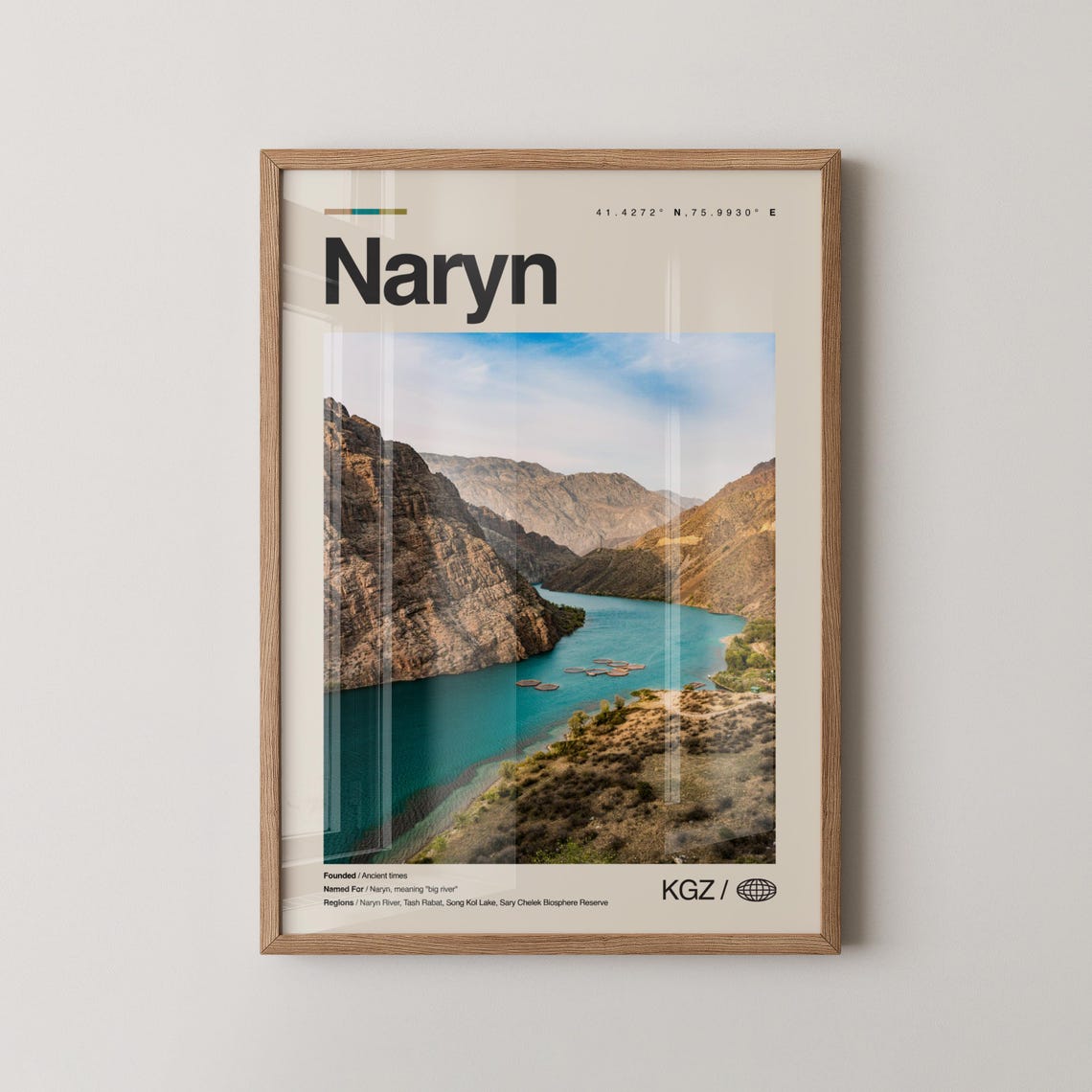 Naryn Kyrgyzstan Turquoise River Canyon Adventure Photography Poster