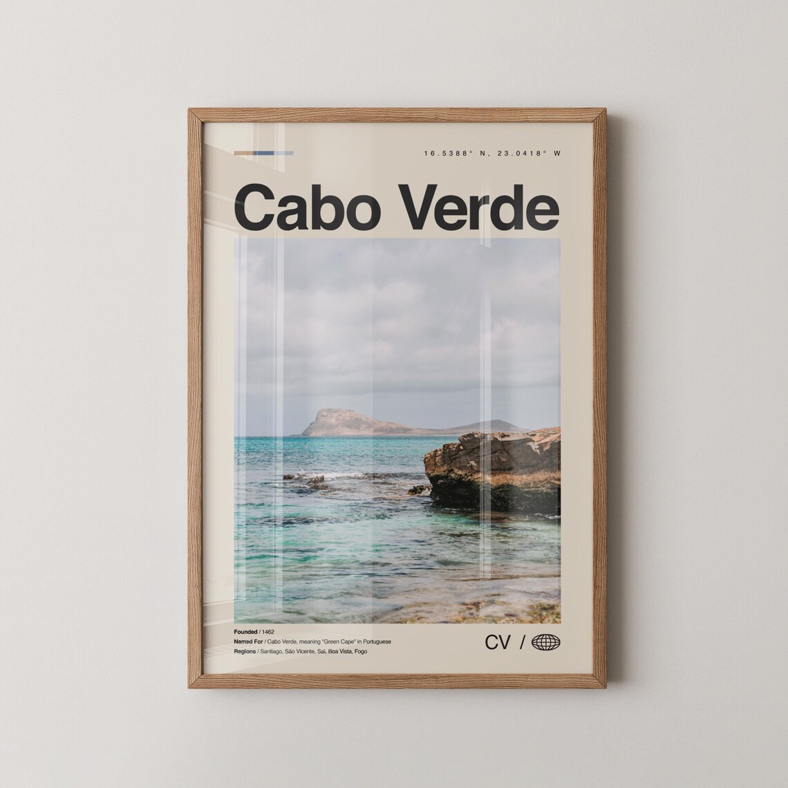 Cabo Verde Travel Poster, Praia and Cape Views