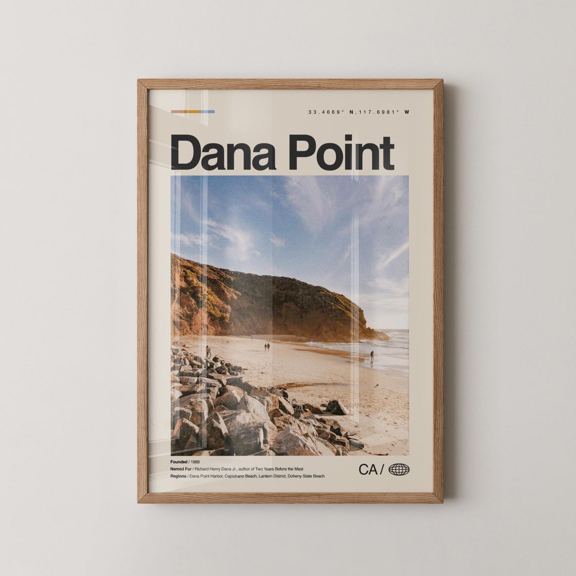 Dana Point Harbor Beach California Minimalist Scenic Travel Poster