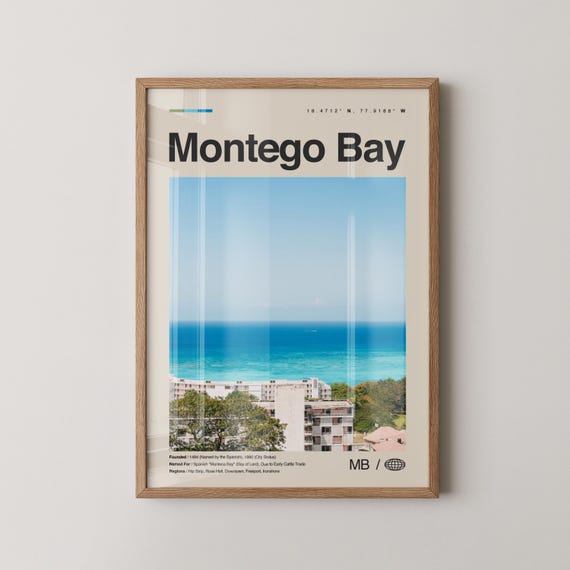 Montego Bay Print Wall Art Poster Photo Dcor Jamaica