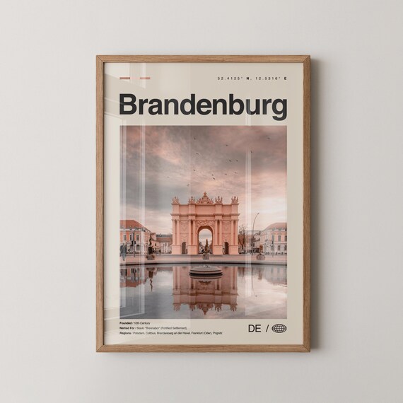 Brandenburg Print Wall Art Poster Photo Dcor Map