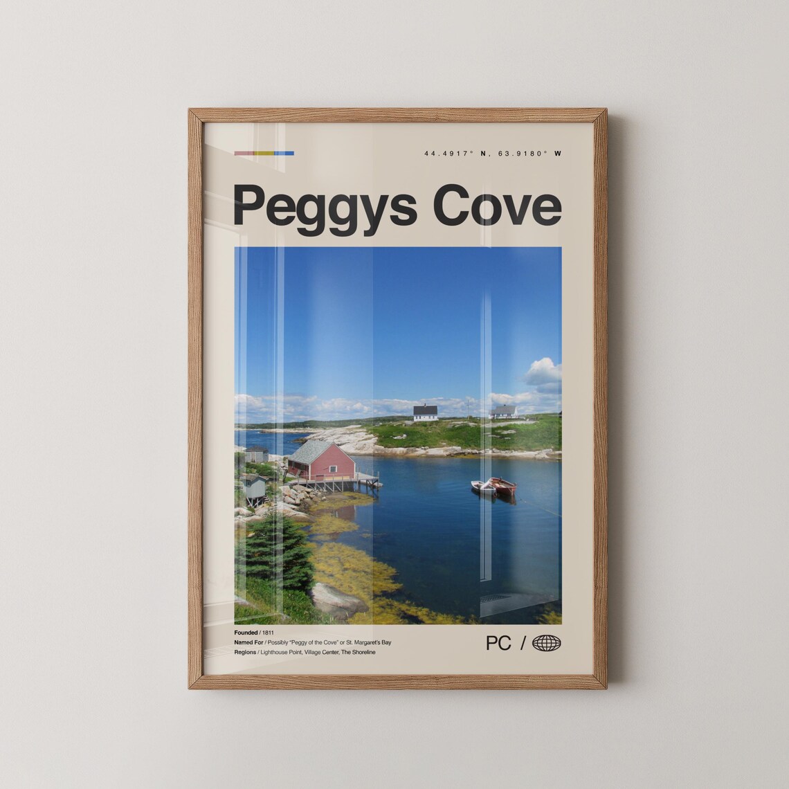 Peggys Cove Nova Scotia Lighthouse Harbor Photo Travel Poster