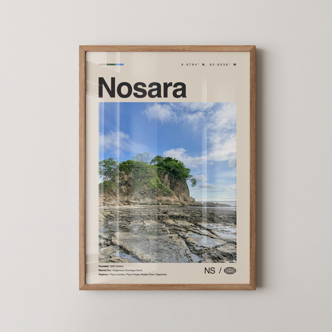 Nosara Print Wall Art Poster Photo Dcor Map Costa Rica