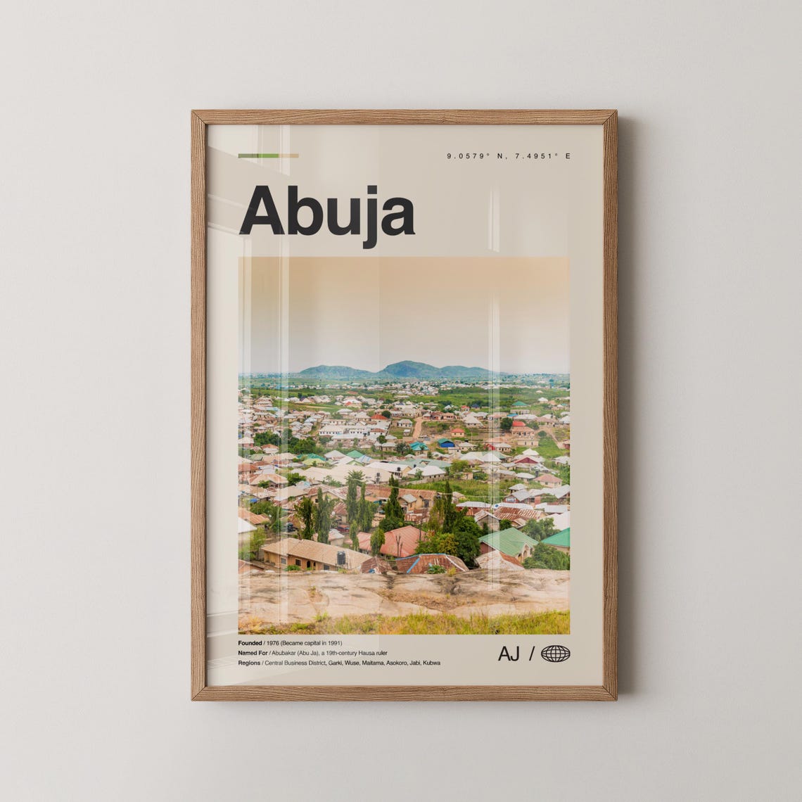 Abuja Nigeria Capital Cityscape Photo Minimalist Travel Poster