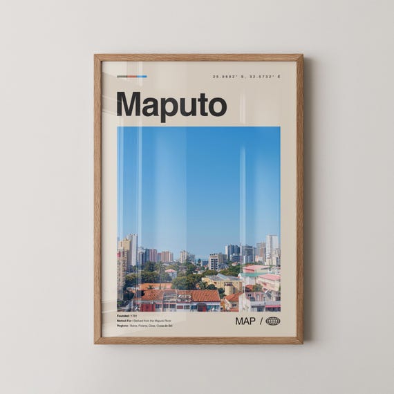 Maputo Print Wall Art Poster Photo Decor Mozambique Loureno Marques Africa