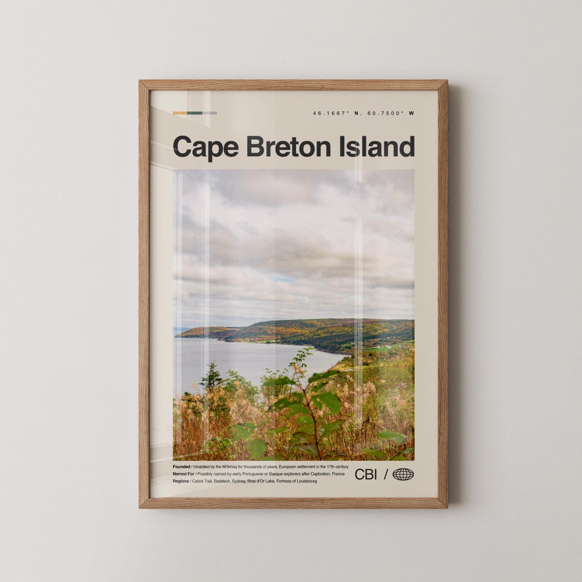 Cape Breton Island Canada Coastal Landscape Travel Photo Poster