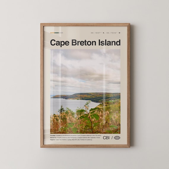 Cape Breton Island Canada Coastal Landscape Travel Photo Poster