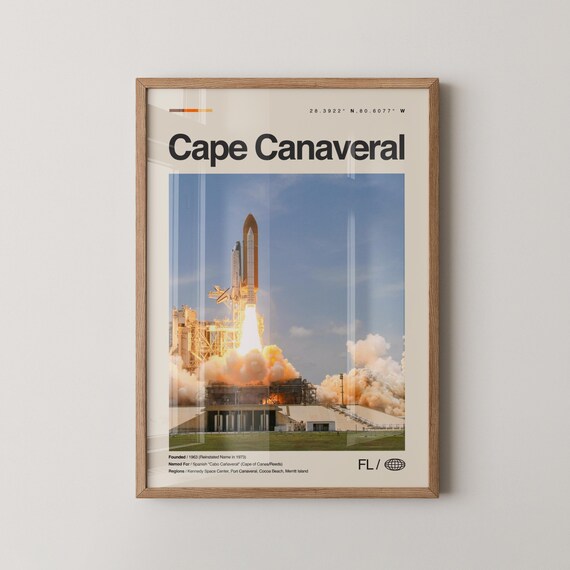 Cape Canaveral Space Shuttle Launch Photo Kennedy Space Center Poster
