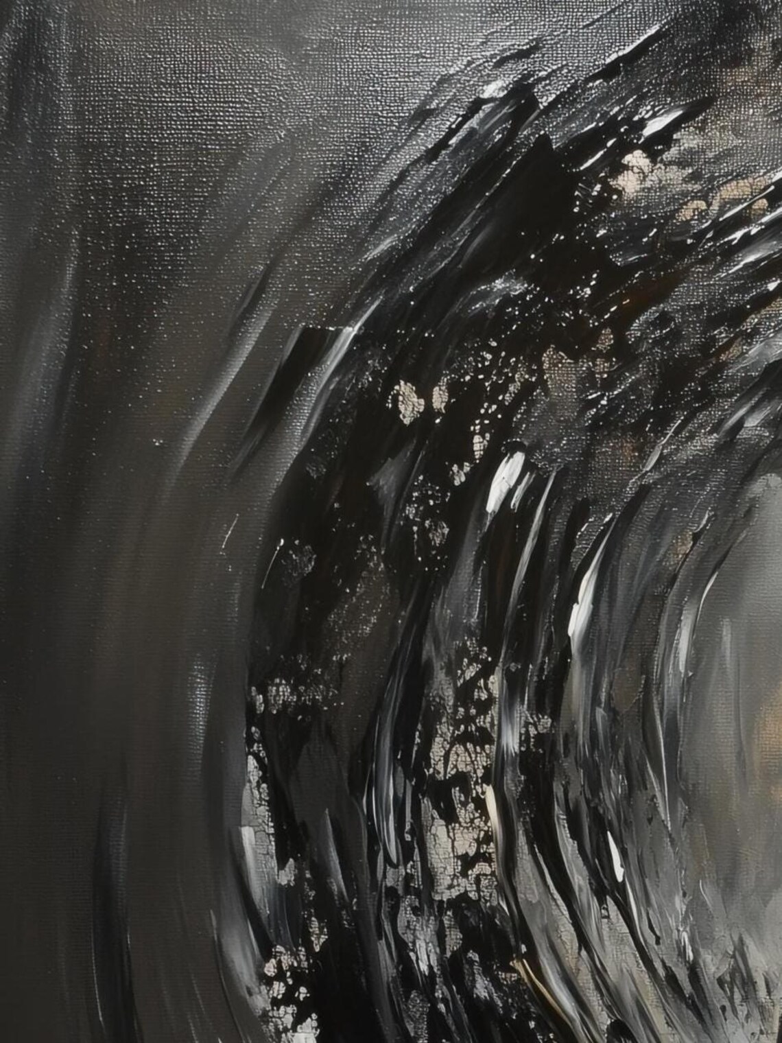 Into The Silence Emotional Abstract Figure Art Print - Image 2