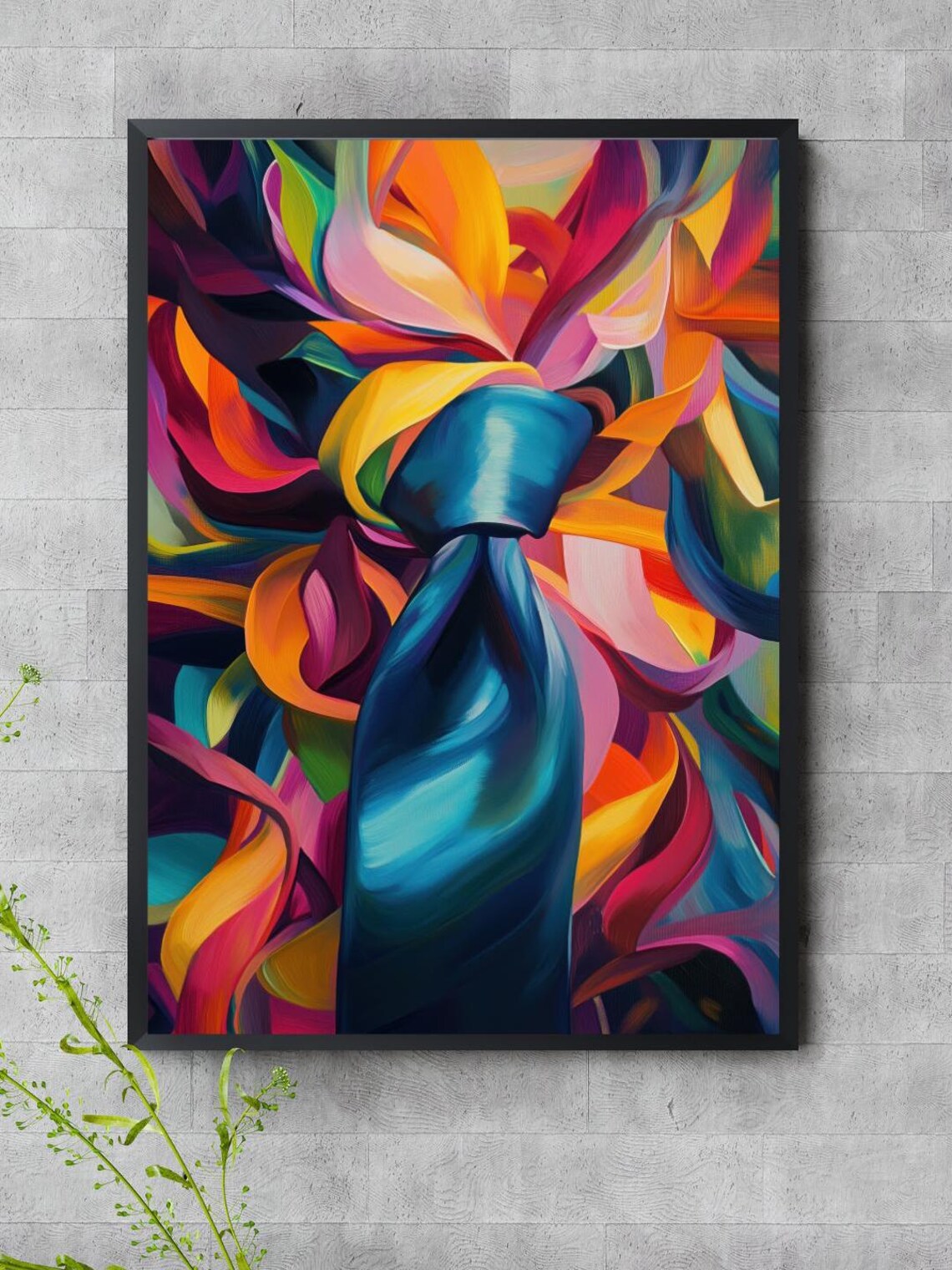 Abstract Necktie Art Print, Bold Office Decor - Image 5