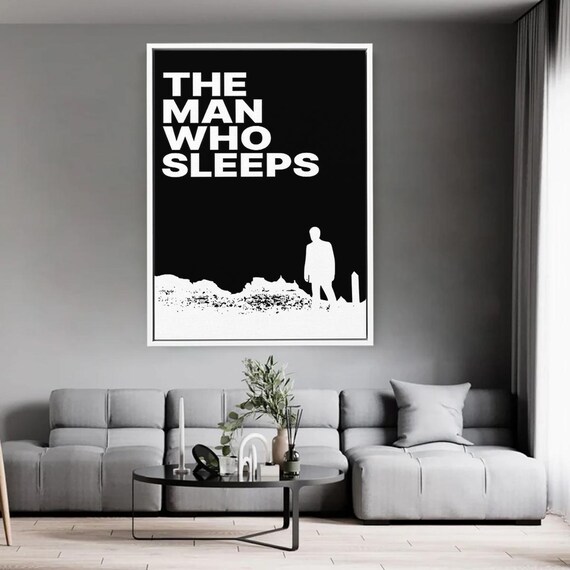 The Man Who Sleeps Minimalist Black and White Typography Poster