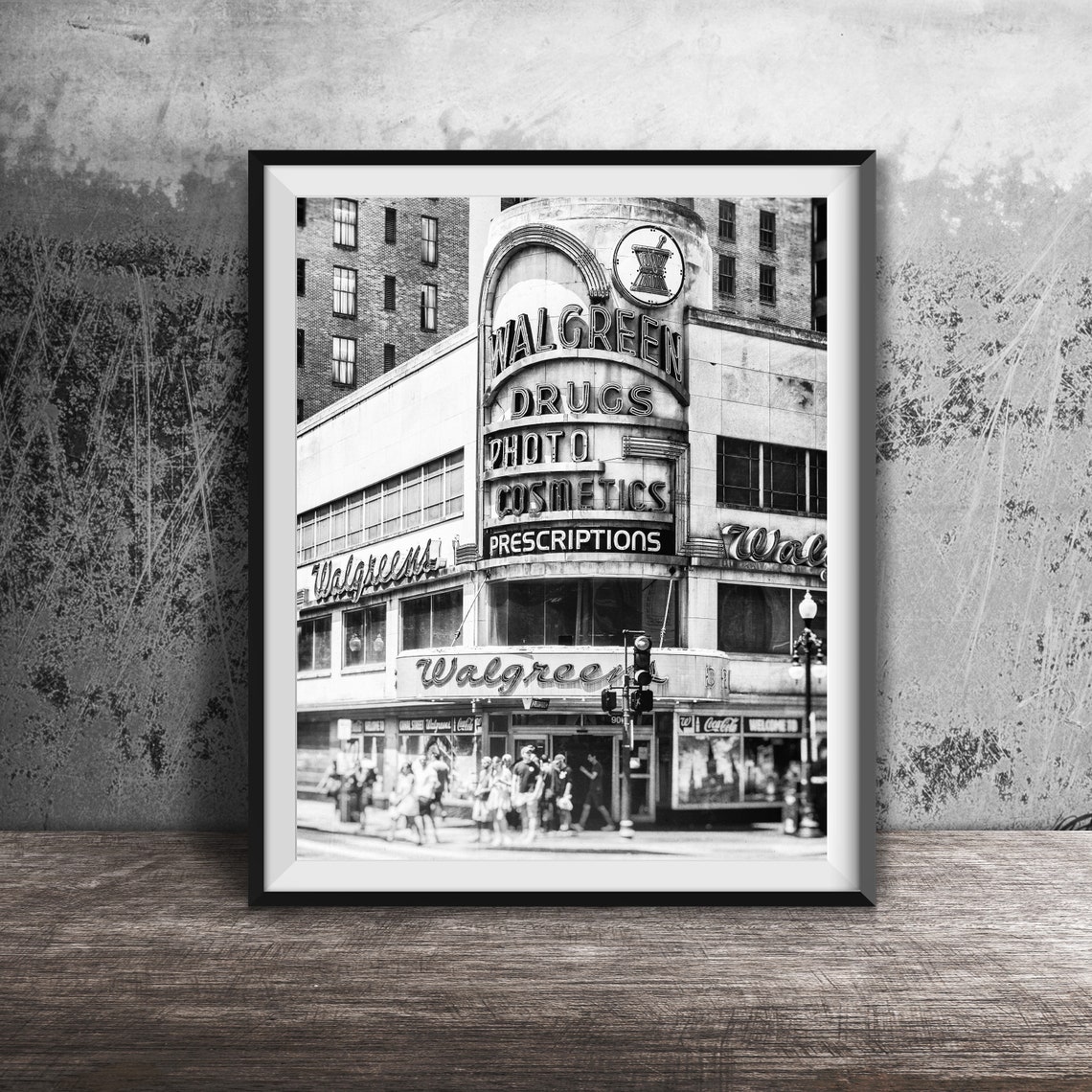 Vintage Walgreens Drugs Rainbow Neon Corner Store Sign Photo Poster - Image 2