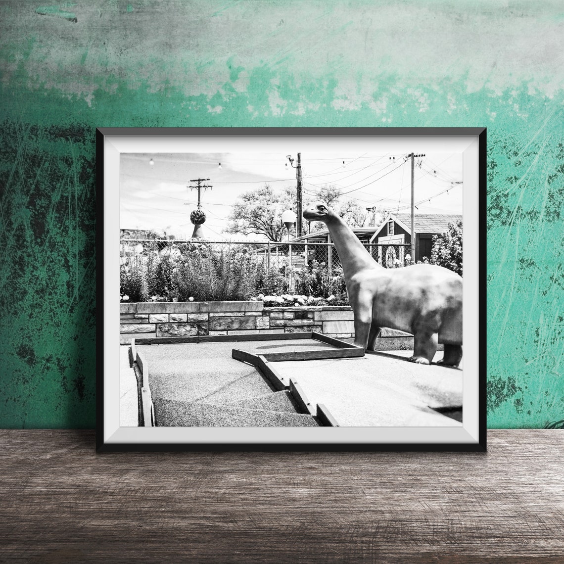 Mini Golf Dinosaur Unframed Photography Print Original Modern Wall Art Retro Miniature Golf Course Brontosaurus Hole - Image 2