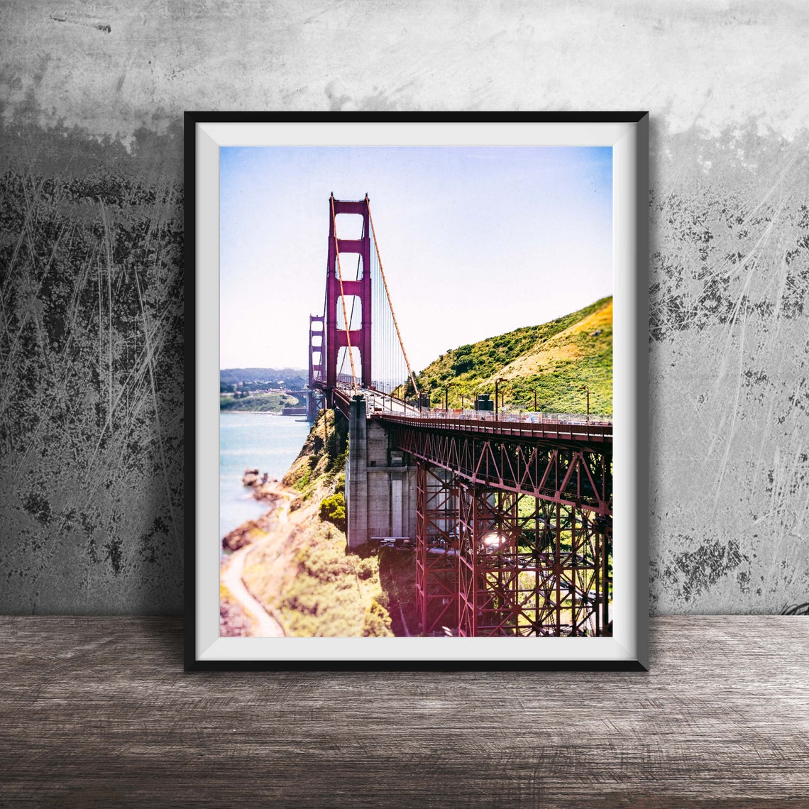 Golden Gate Bridge Tower Close-Up Marin Side San Francisco Poster