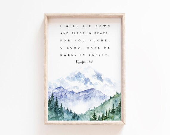 Psalm 48, Watercolor Bible Verse Art Print