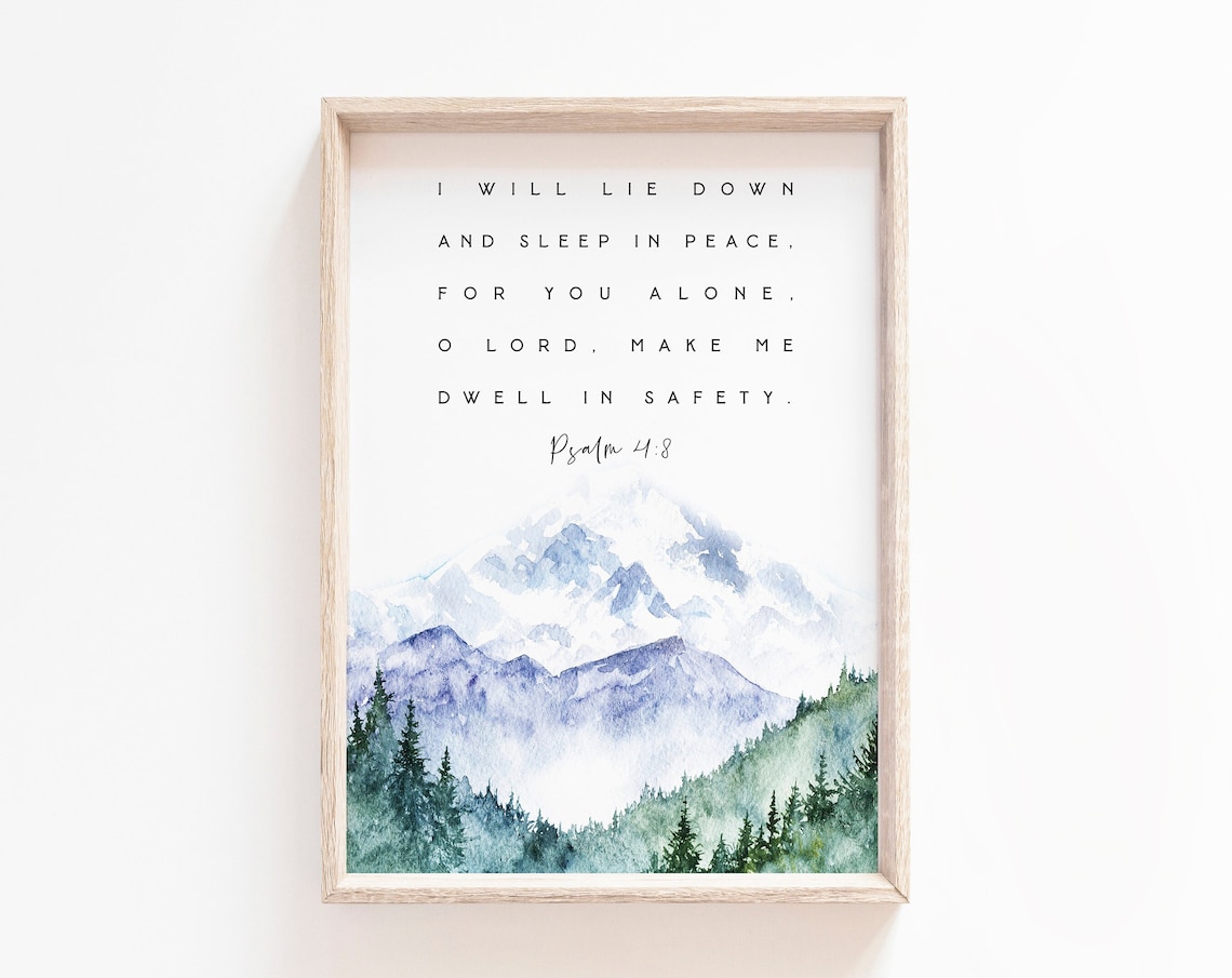 Psalm 48, Watercolor Bible Verse Art Print