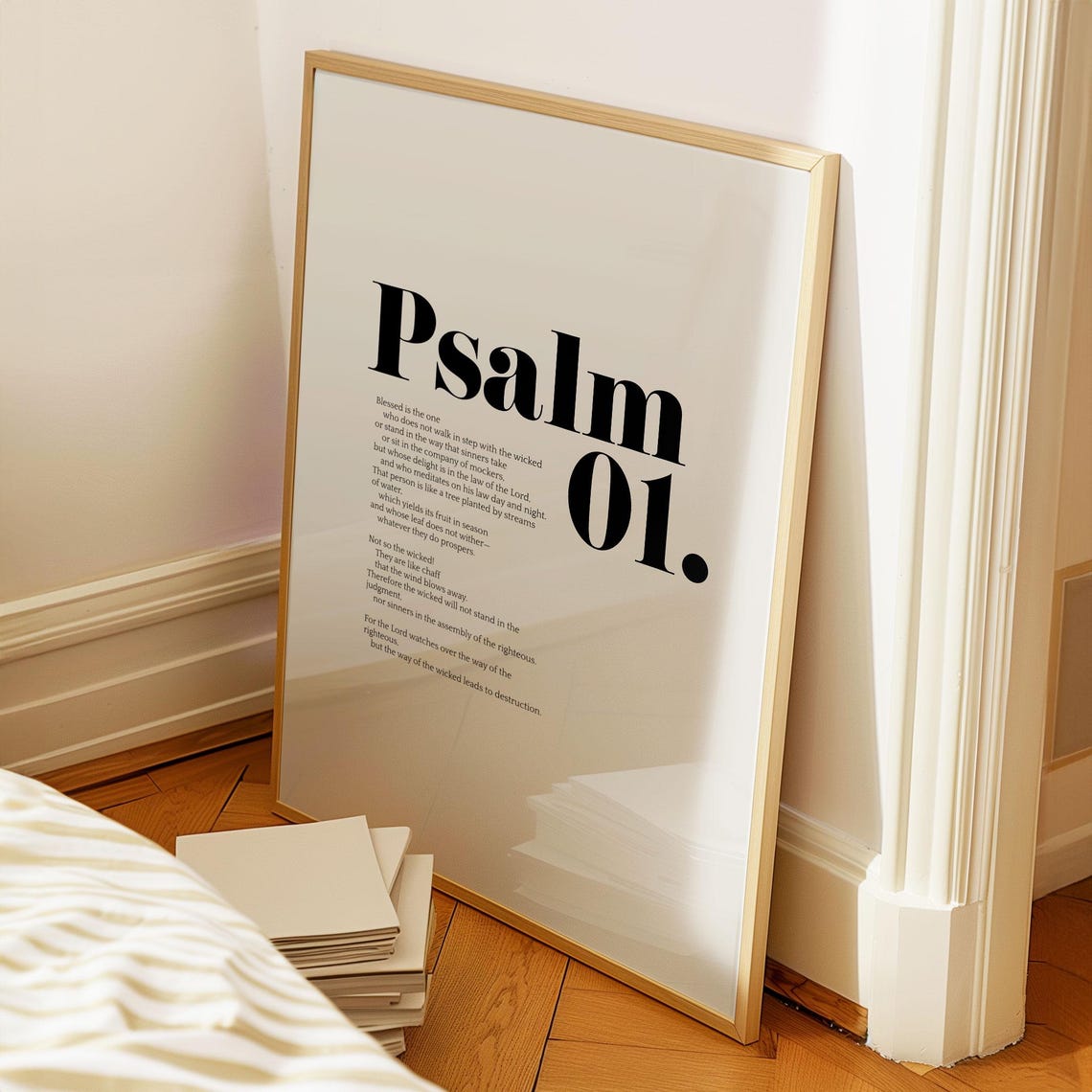 Psalm 1 Blessed Is The One Full Text Minimalist Bold Typography Poster - Image 3