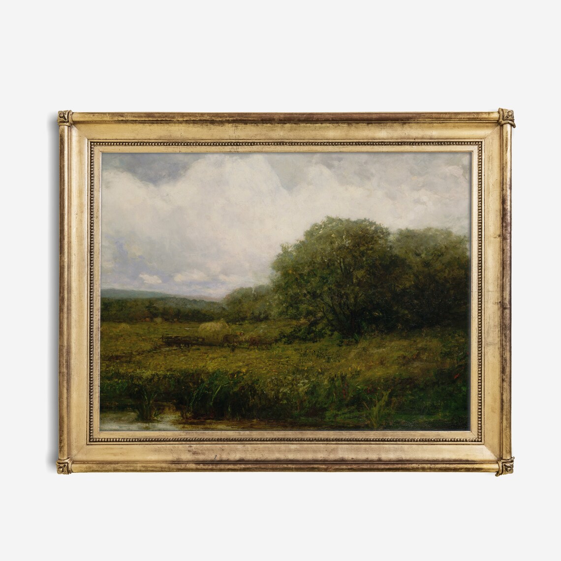 European Landscape Vintage Art Print, Haycart Bridge - Image 4