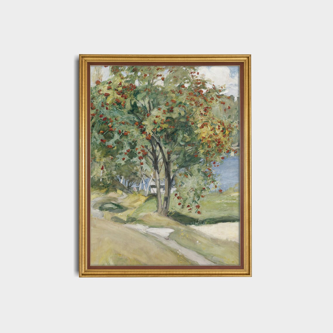 Vintage Rowan Trees Country Landscape Art Print - Image 3