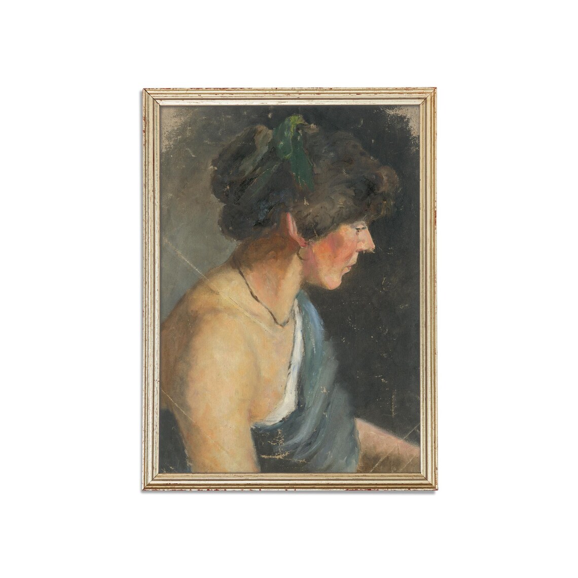 Vintage Woman Portrait Impressionist Profile Timeless Art Poster - Image 2