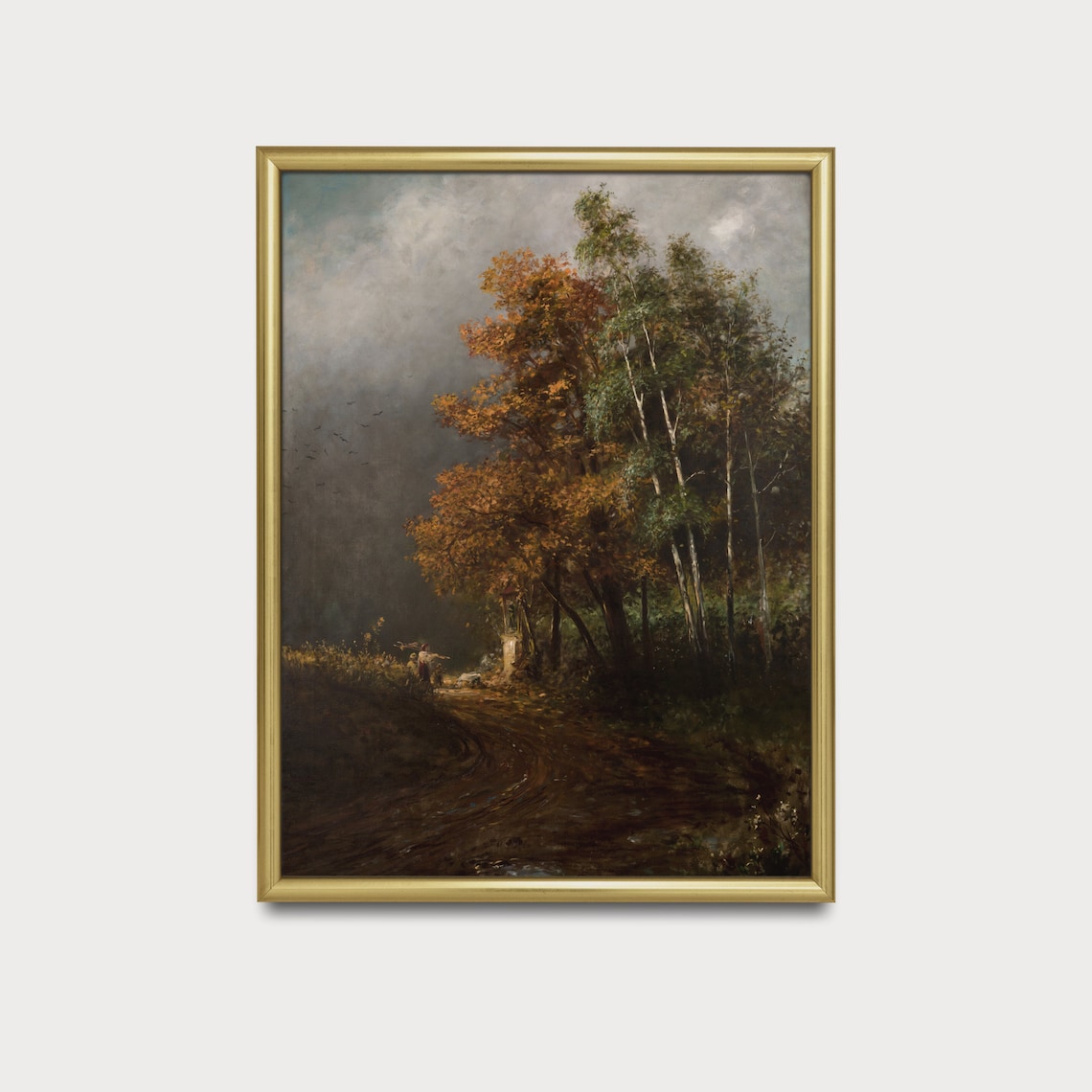 Vintage Autumn Landscape, Moody Rustic Art Print - Image 2