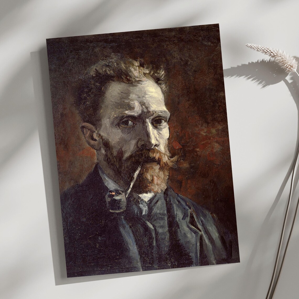 Van Gogh Self Portrait With Pipe 1886 Impressionist Oil Painting Poster - Image 3