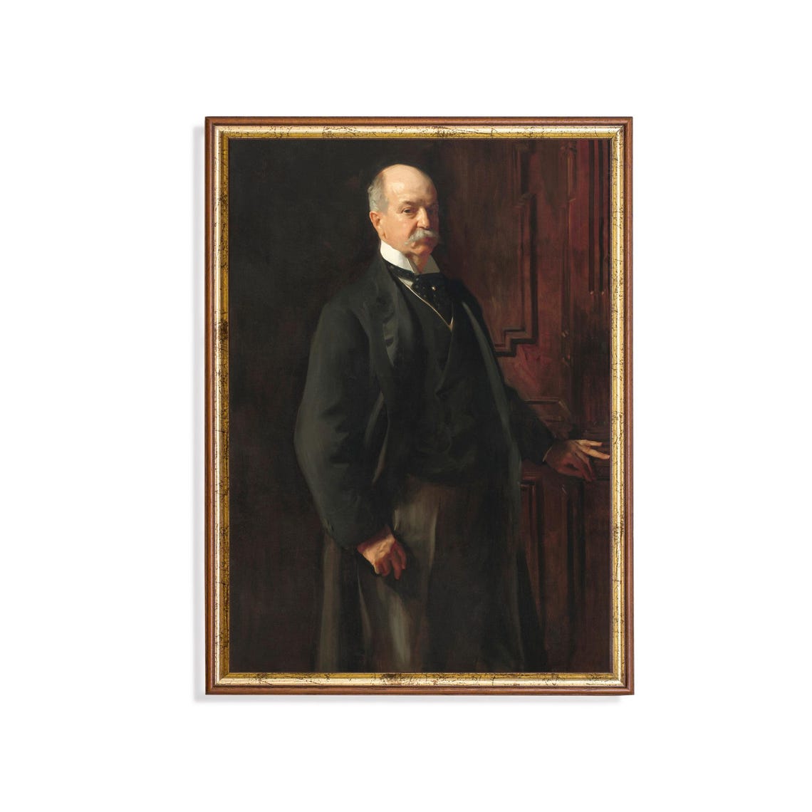Classic Victorian Gentleman in a Black Suit Formal Portrait Poster