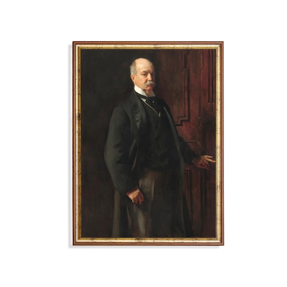 Classic Victorian Gentleman in a Black Suit Formal Portrait Poster