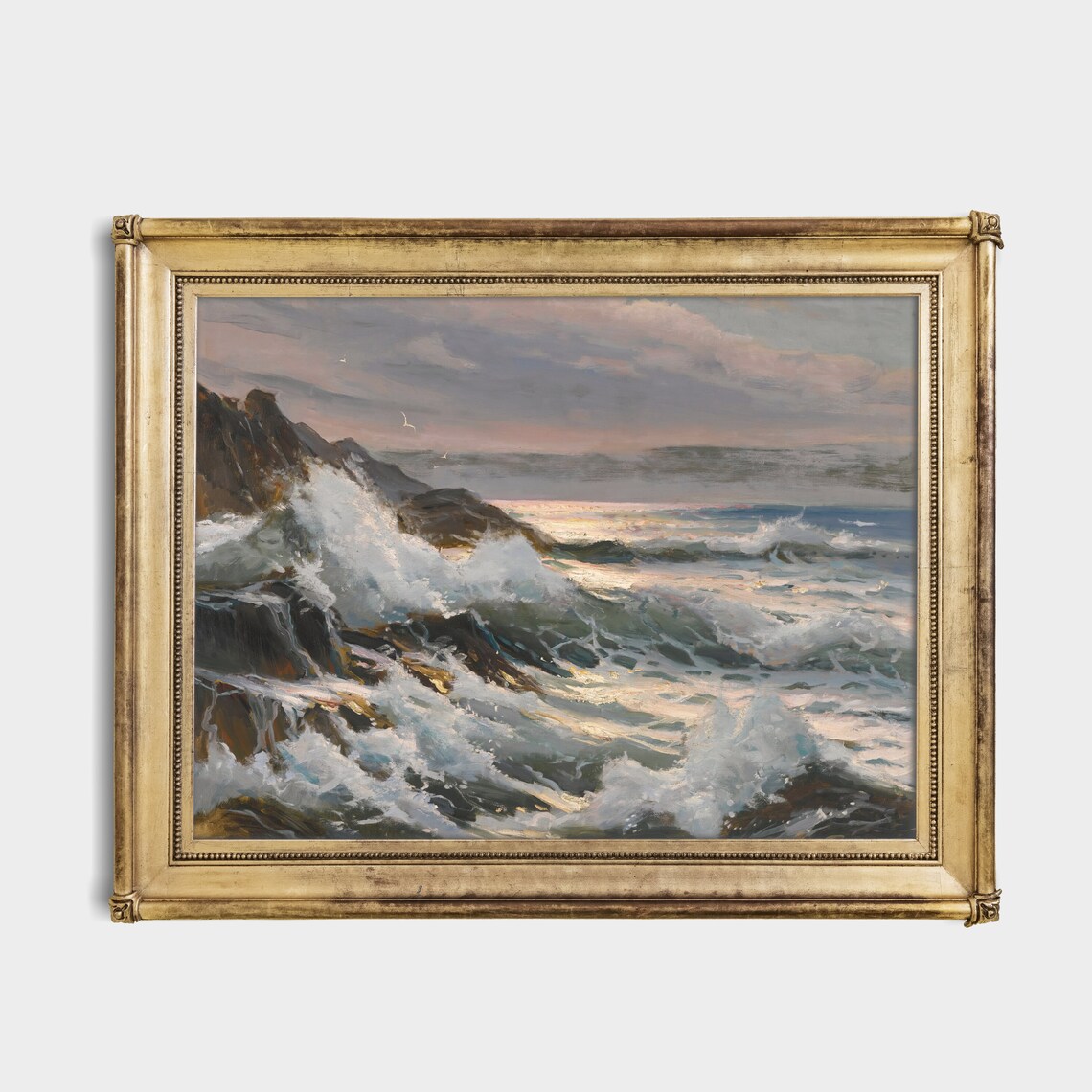 Vintage Seascape Painting, Coastal Art Print - Image 4